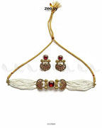 Obelisk Rhodium Polished Choker Set