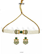 Obelisk Rhodium Polished Choker Set