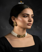 Obelisk Rhodium Polished Choker Set