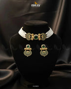 Obelisk Rhodium Polished Choker Set