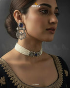 Obelisk Rhodium Polished Choker Set