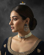 Obelisk Rhodium Polished Choker Set