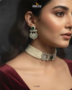 Obelisk Rhodium Polished Choker Set