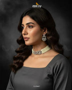Obelisk Rhodium Polished Choker Set
