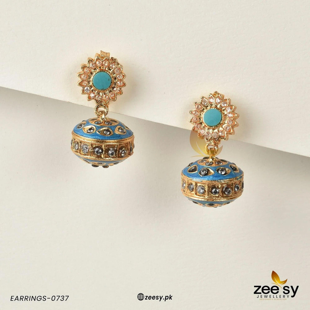 Antique Crystal Heritage Jhumka Earrings