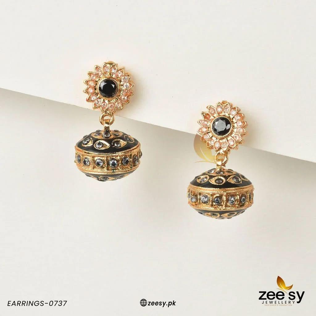 Antique Crystal Heritage Jhumka Earrings
