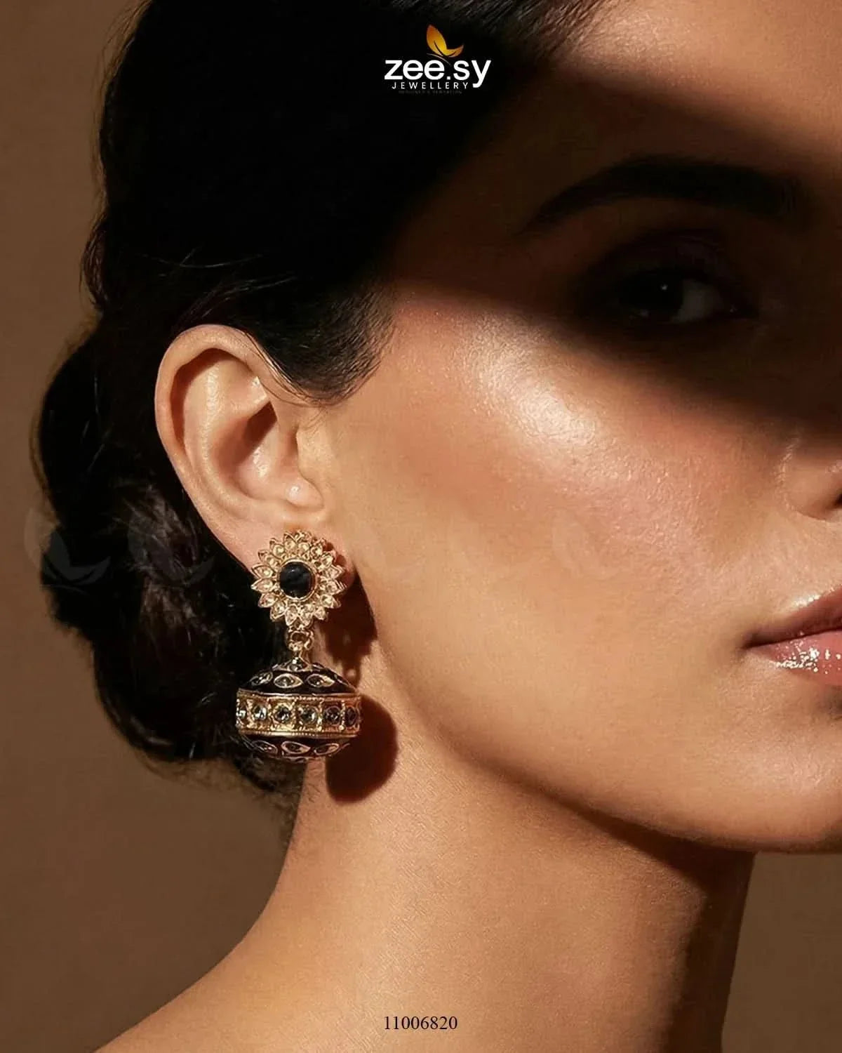 Antique Crystal Heritage Jhumka Earrings