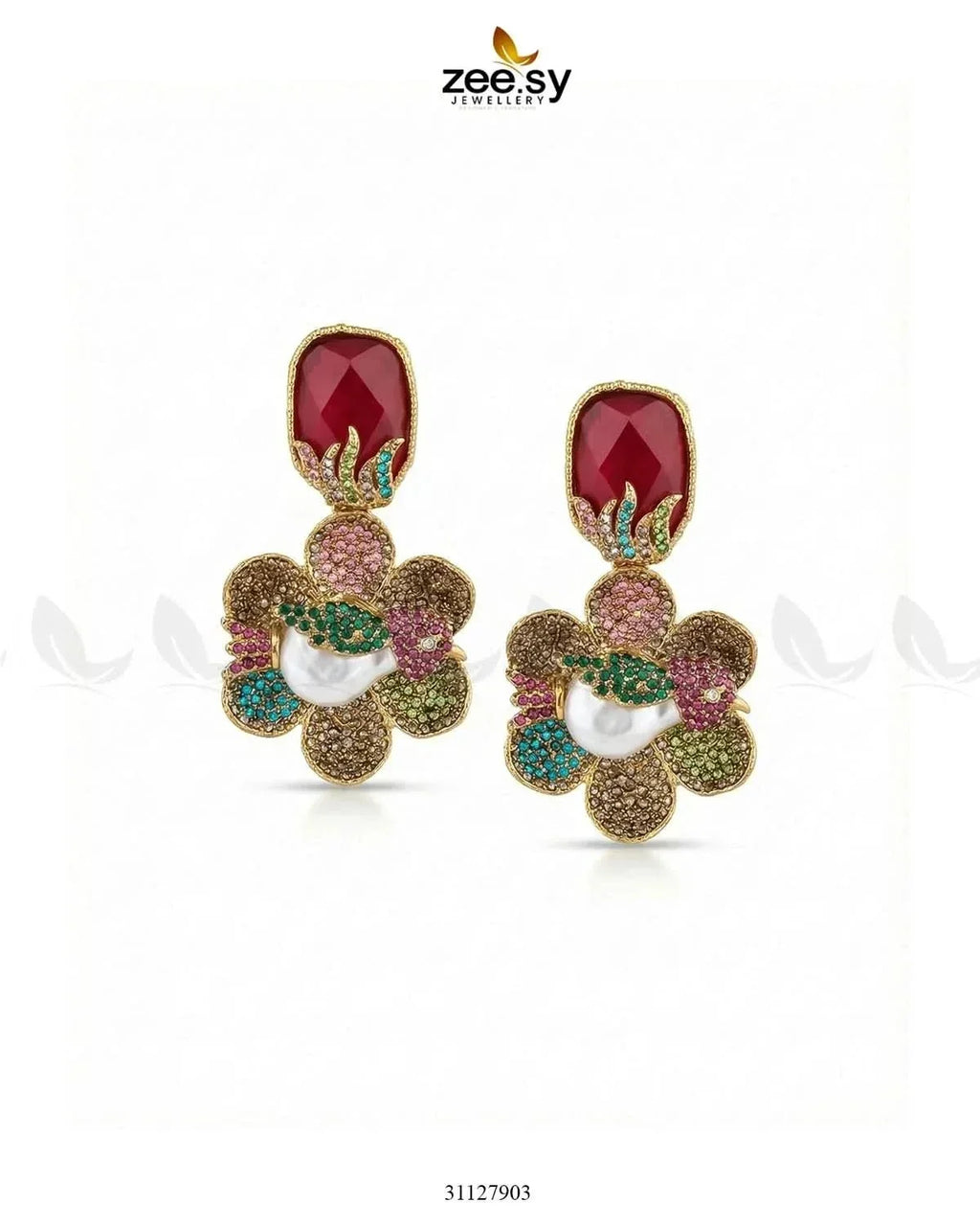 Fuchsia Pearl Gemstone Earrings