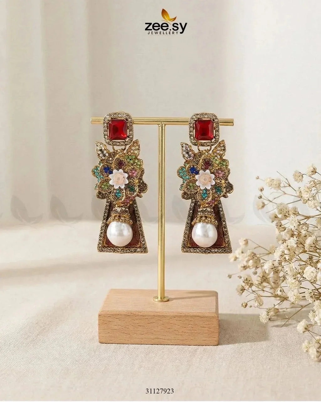 Ruby Palace Baroque Pearl Earrings