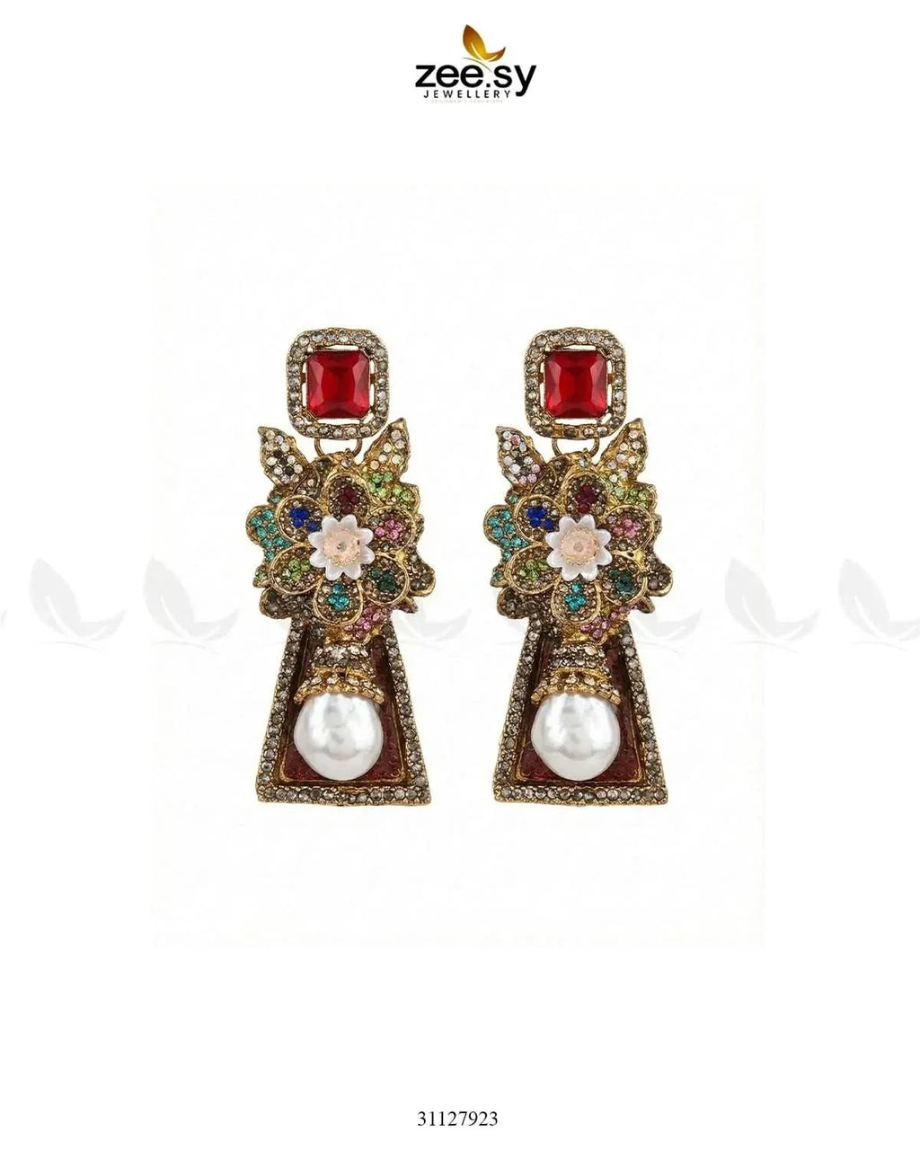 Ruby Palace Baroque Pearl Earrings