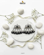Elegant Tassel Moti Work Earrings
