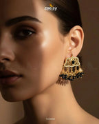 Elegant Tassel Moti Work Earrings