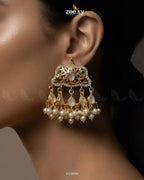 Elegant Tassel Moti Work Earrings