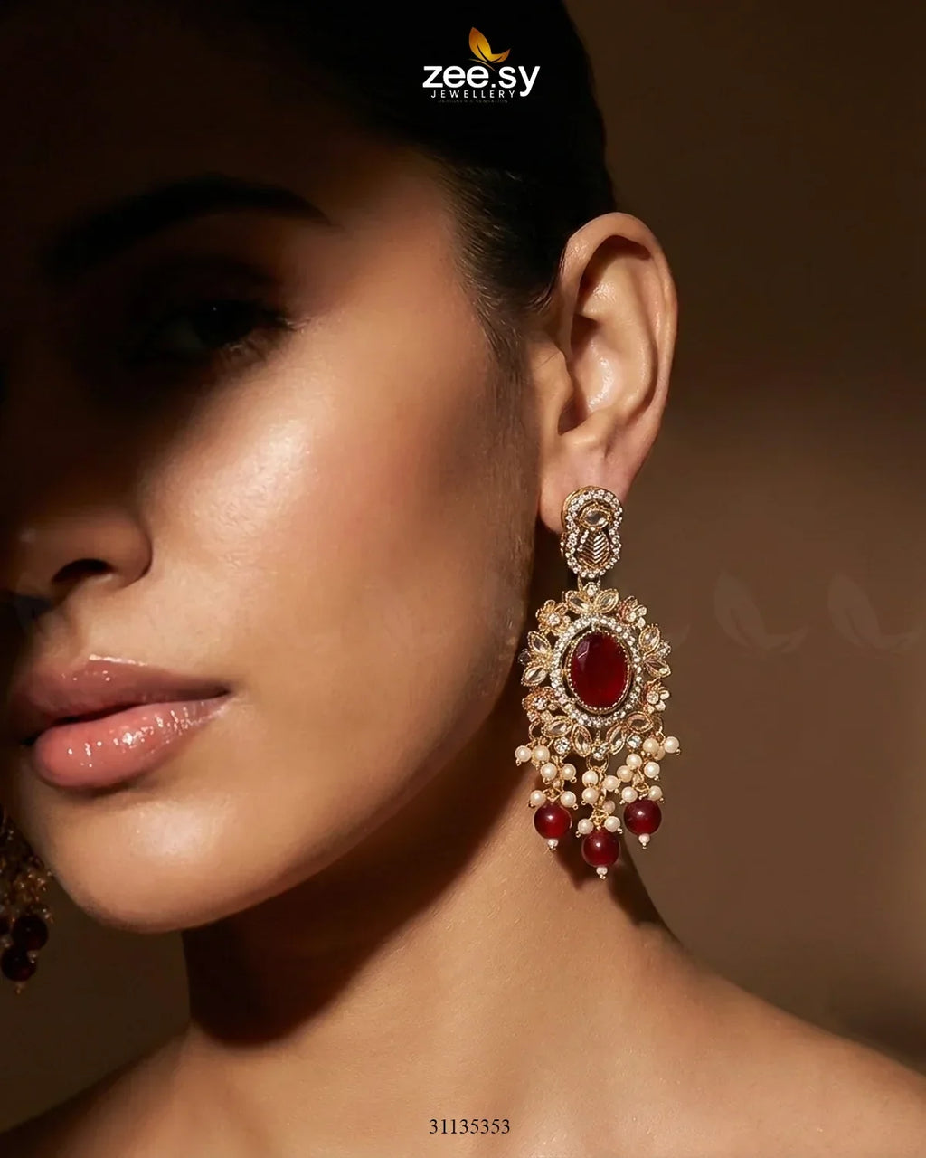 Traditional Gems Pearl Drop Earrings