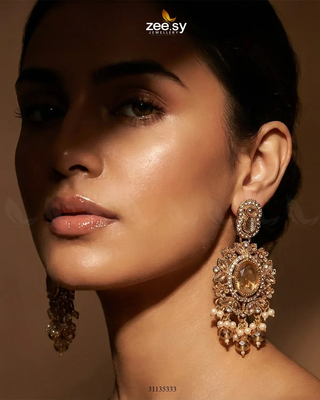 Traditional Gems Pearl Drop Earrings