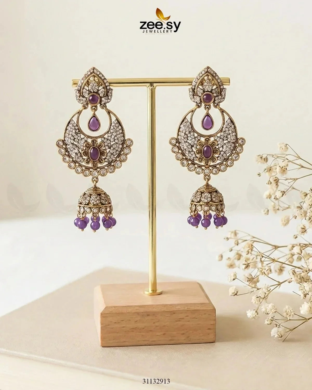 Rich Chandbali Zirconia Earrings