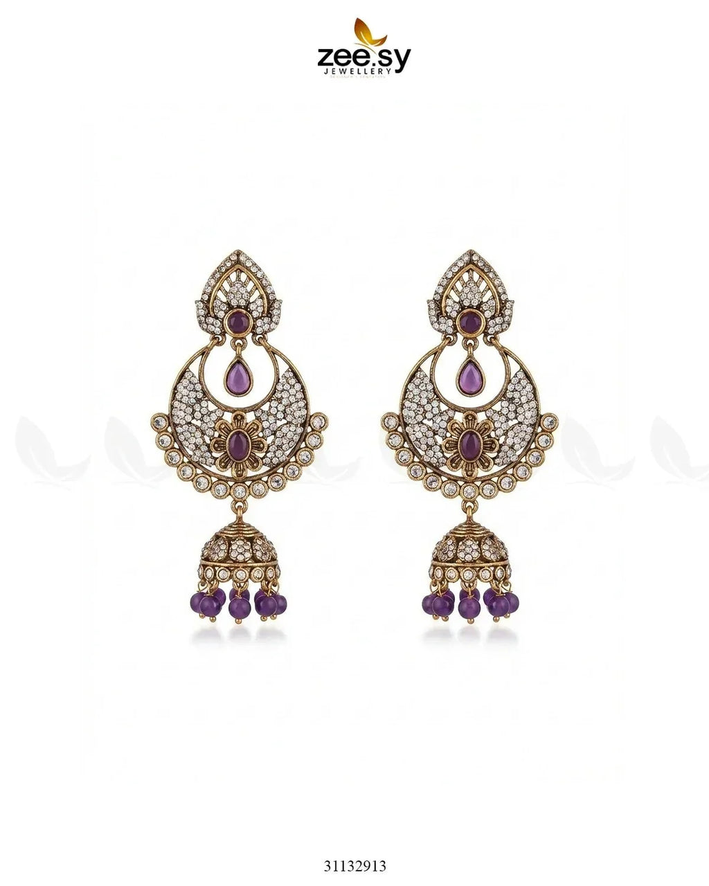 Rich Chandbali Zirconia Earrings