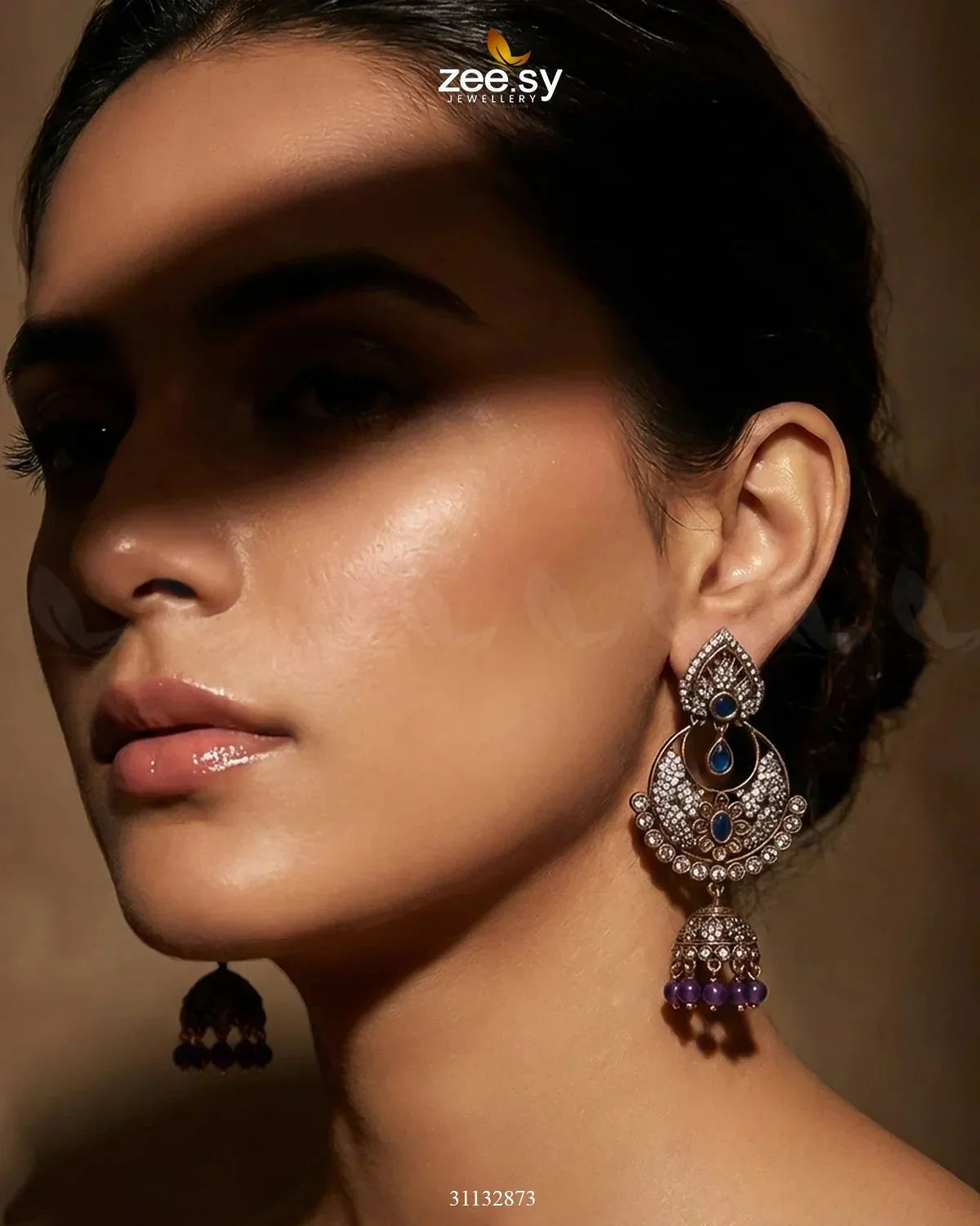 Rich Chandbali Zirconia Earrings