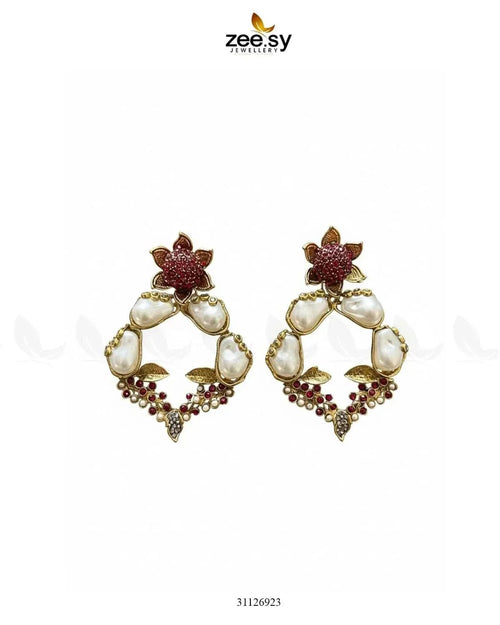 Antique Turkish Baroque Pearl Earrings