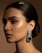 Lilac Geometric Drop Earrings