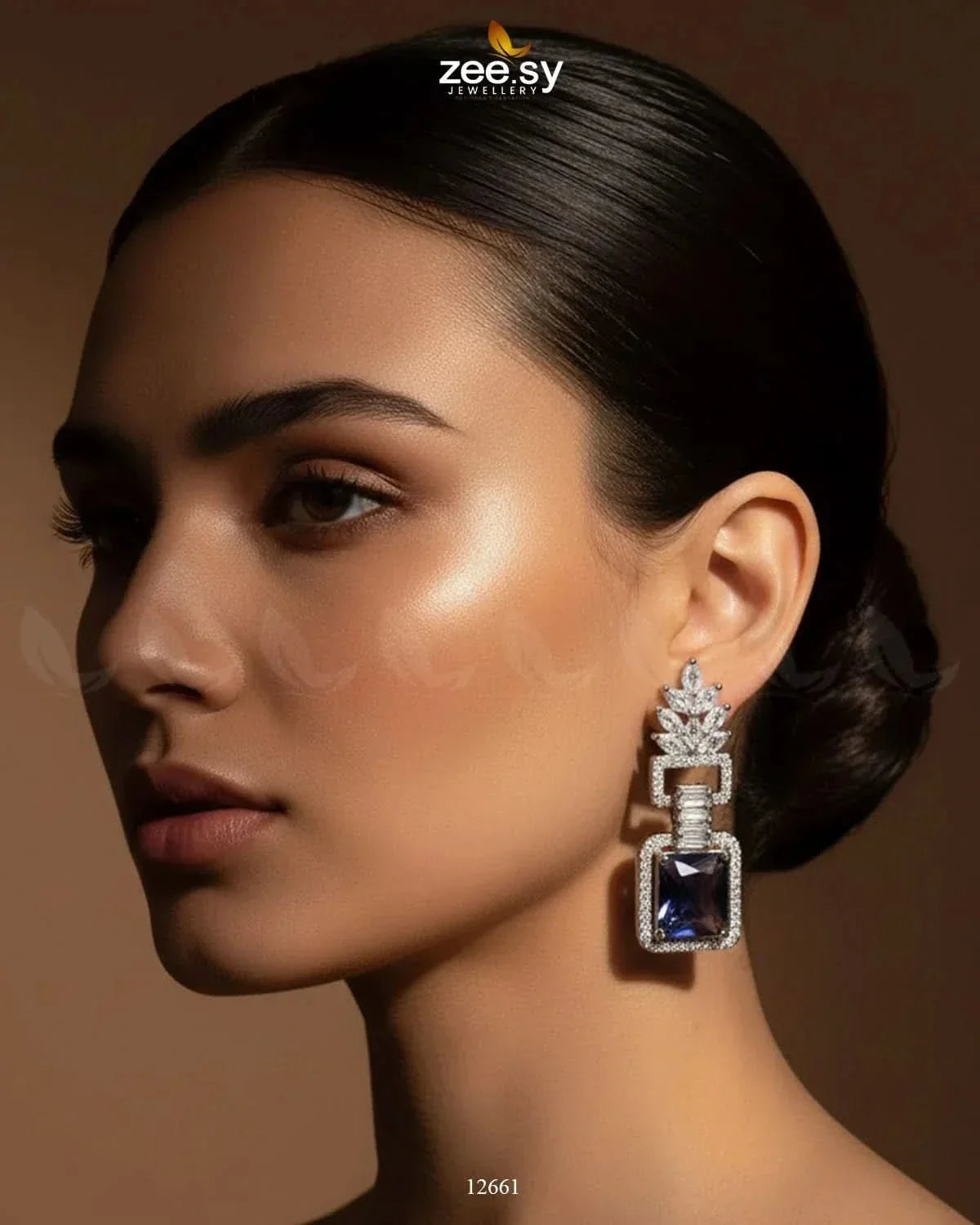 Lilac Geometric Drop Earrings