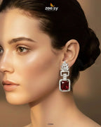 Lilac Geometric Drop Earrings