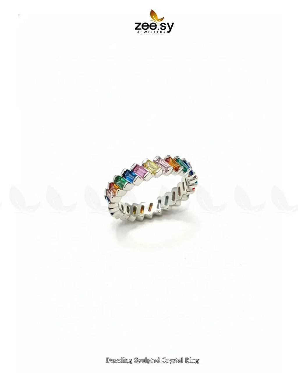 Dazzling Sculpted Crystal Ring
