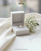 Dazzling Sculpted Crystal Ring