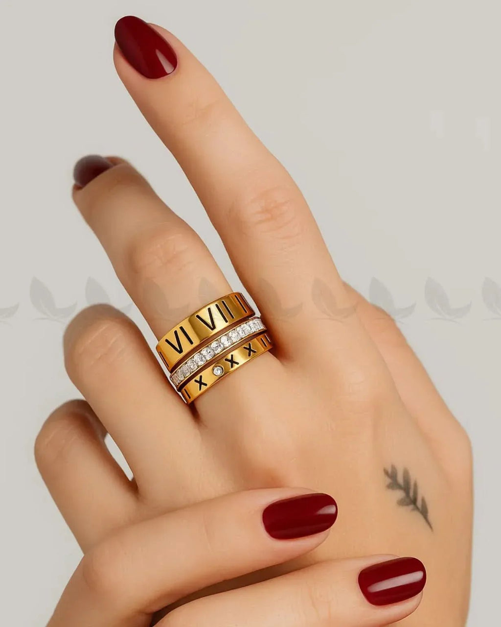 Heran Roman Numeral Stack Ring