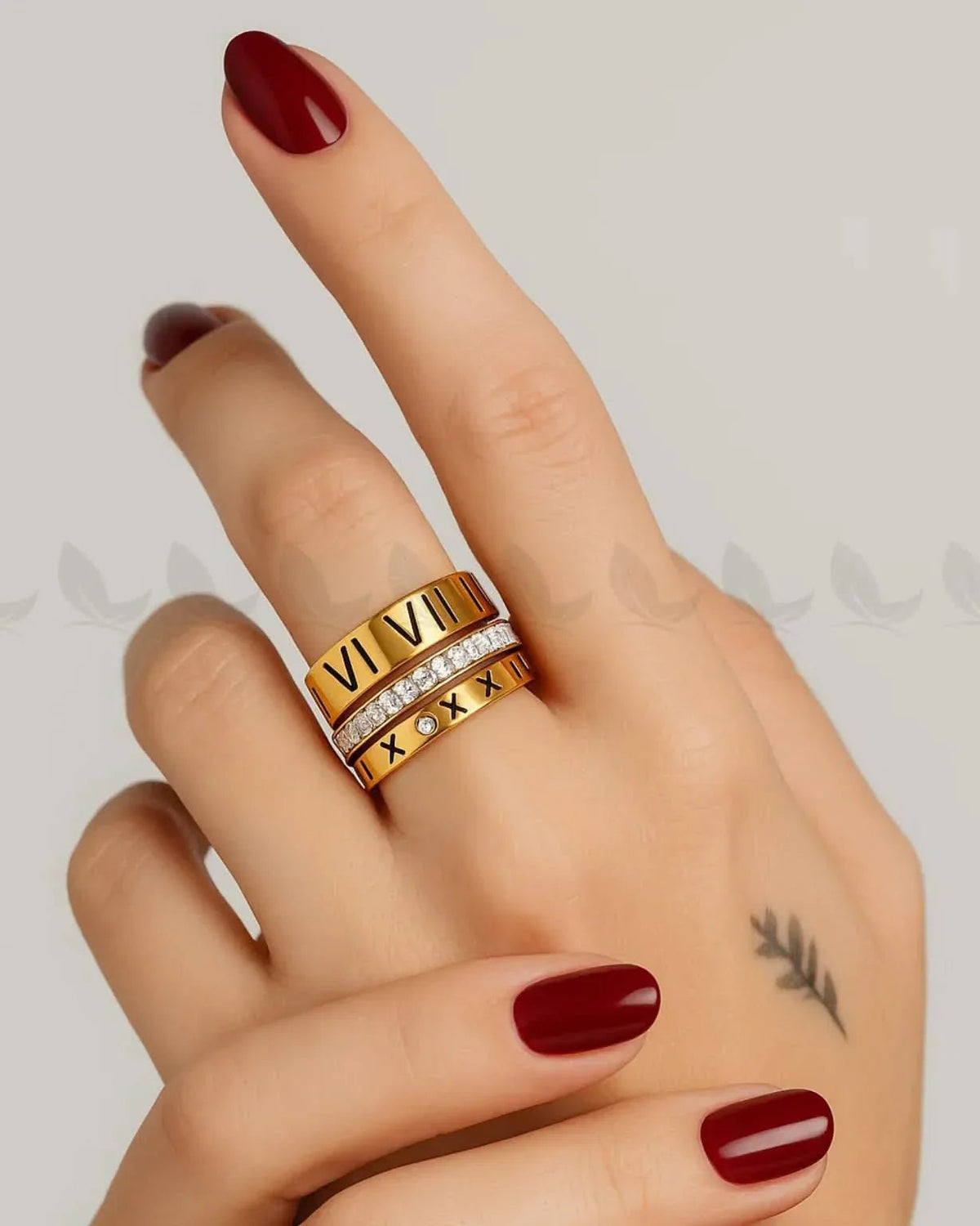 Heran Roman Numeral Stack Ring