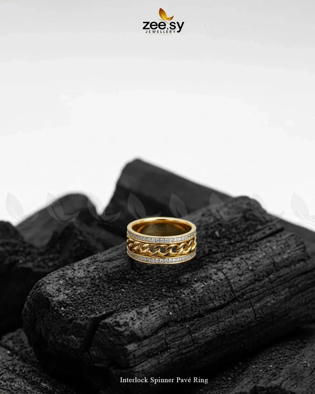 Interlock Spinner Pave Ring