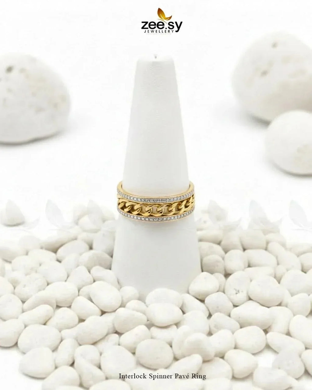 Interlock Spinner Pave Ring