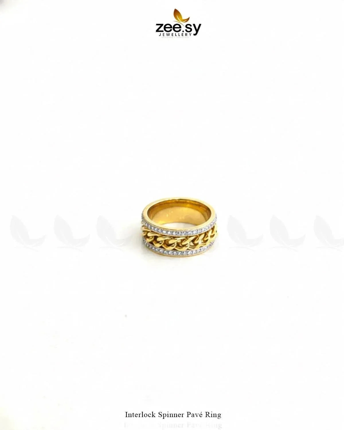 Interlock Spinner Pave Ring