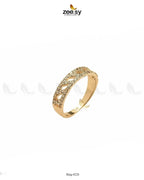 Paved Openwork Lattice Band Ring