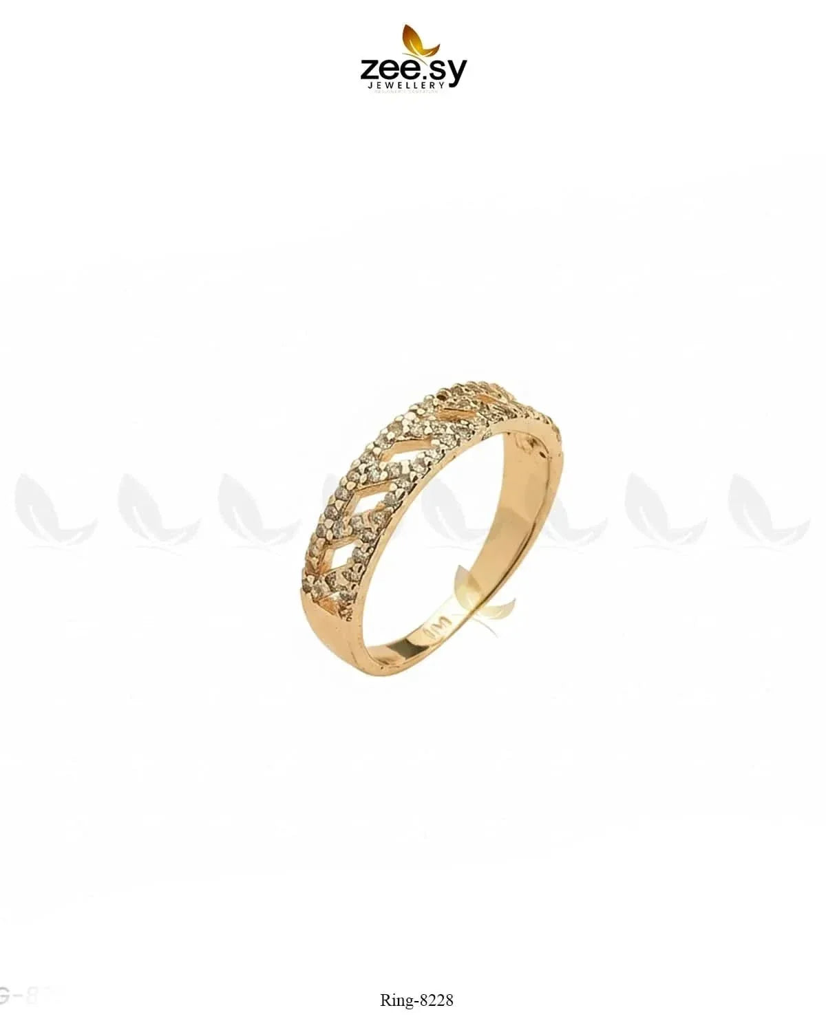 Paved Openwork Lattice Band Ring