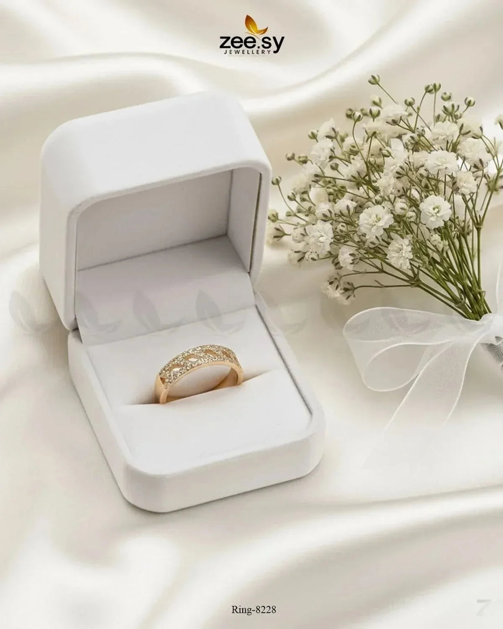 Paved Openwork Lattice Band Ring