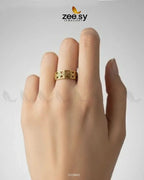 Timeless Geometric Openwork Ring