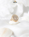 Tourmaline Round Zirconia Ring