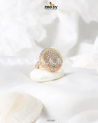 Tourmaline Round Zirconia Ring