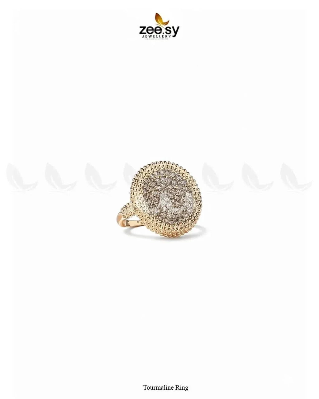Tourmaline Round Zirconia Ring