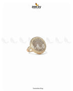 Tourmaline Round Zirconia Ring