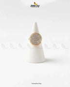 Tourmaline Round Zirconia Ring