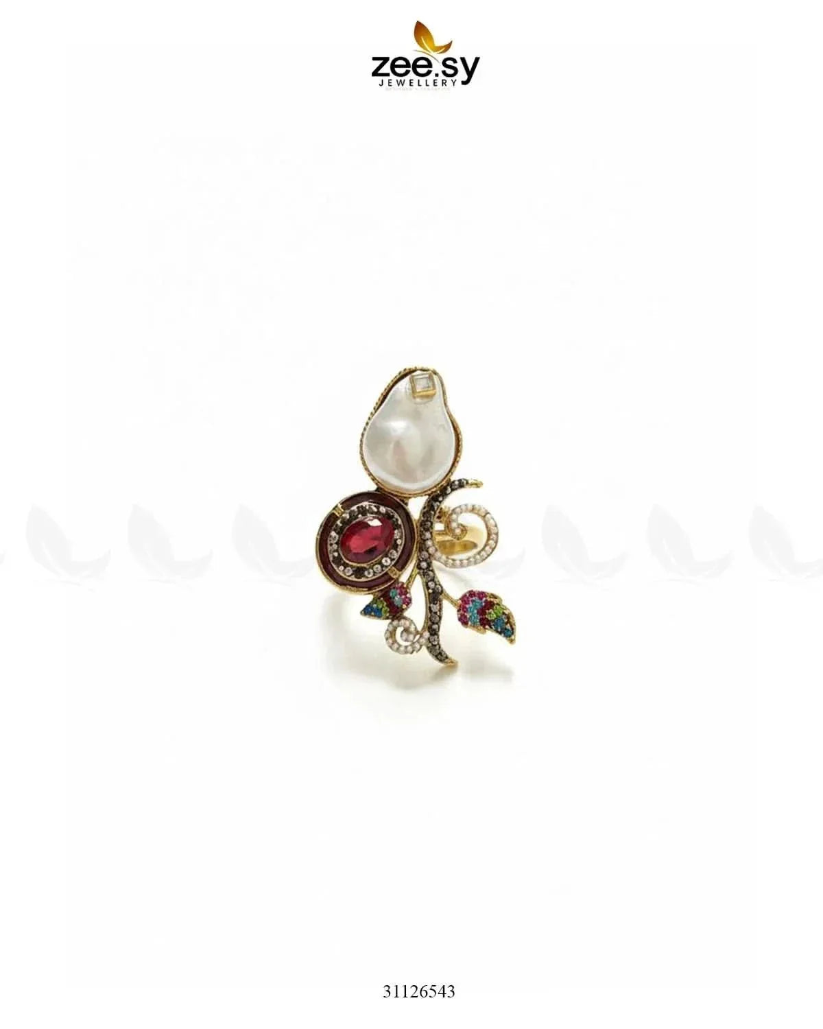 Baroque Crystal Rose Ring
