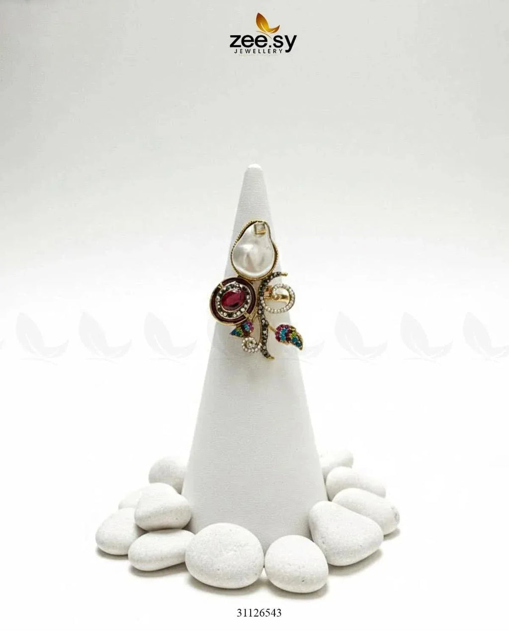 Baroque Crystal Rose Ring