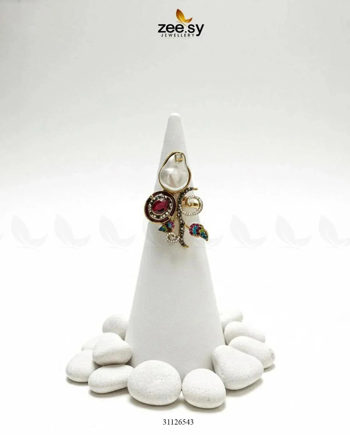 Baroque Crystal Rose Ring