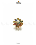 Floral Art Cluster Pave Ring