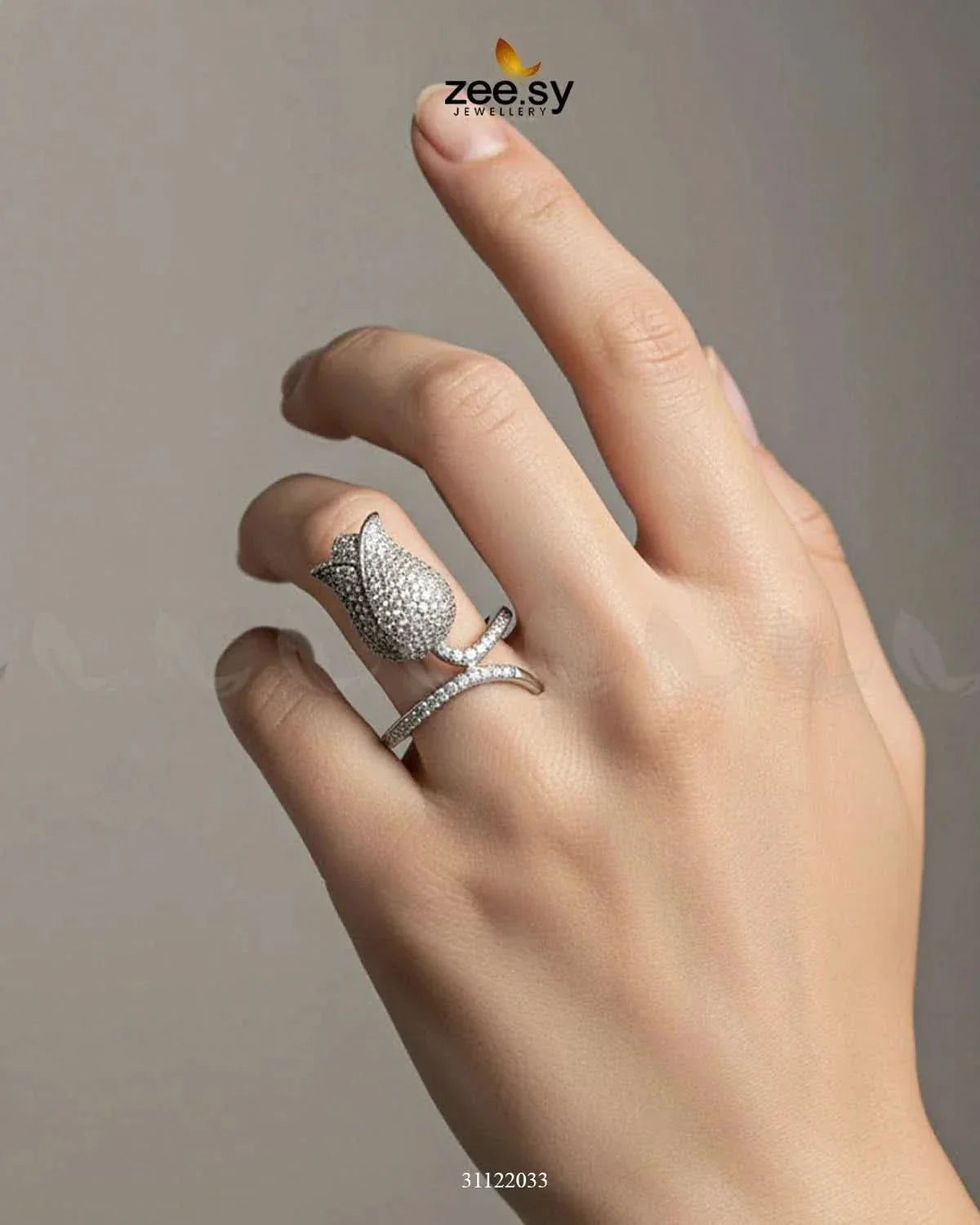 Floral Rose Cluster Ring