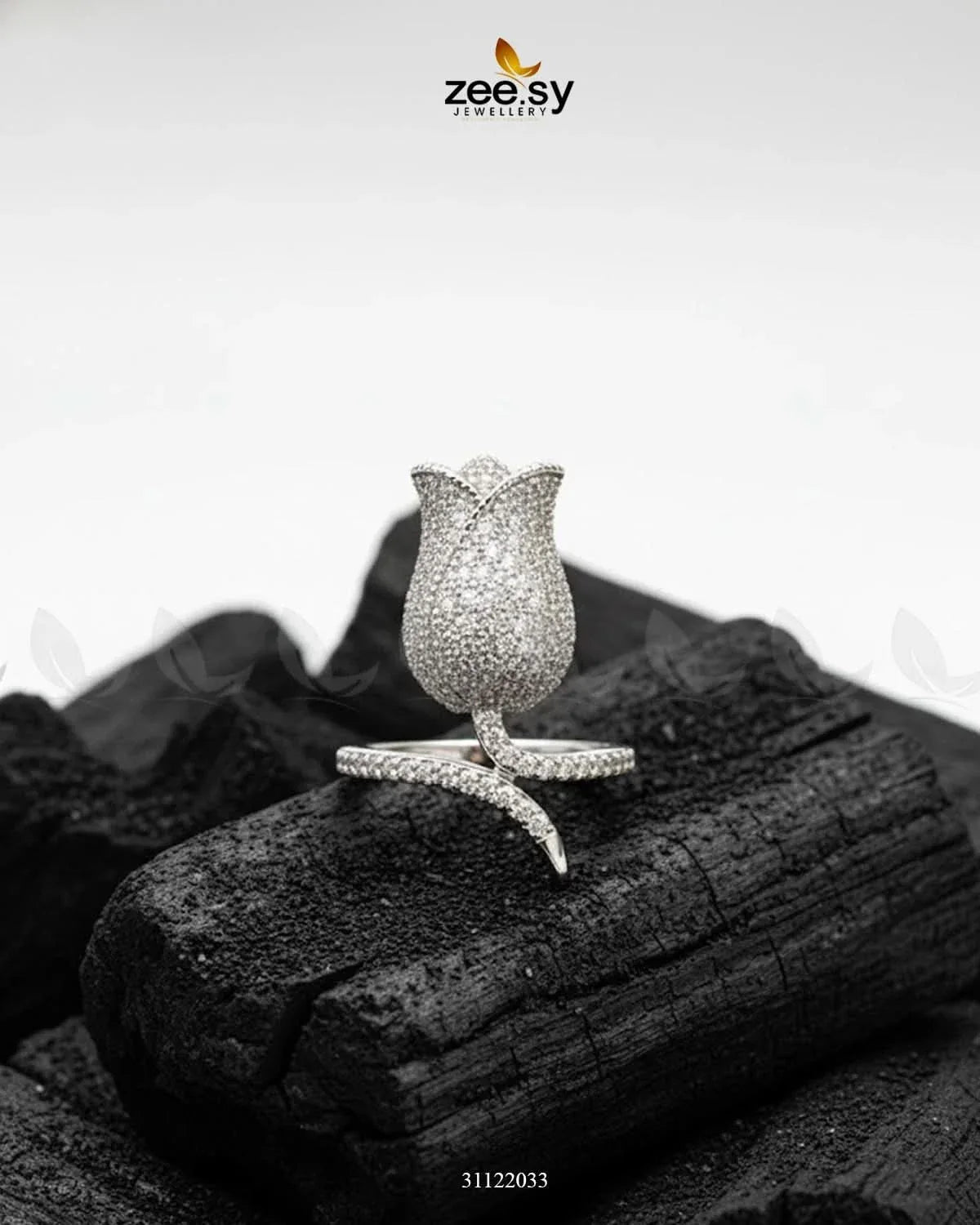 Floral Rose Cluster Ring