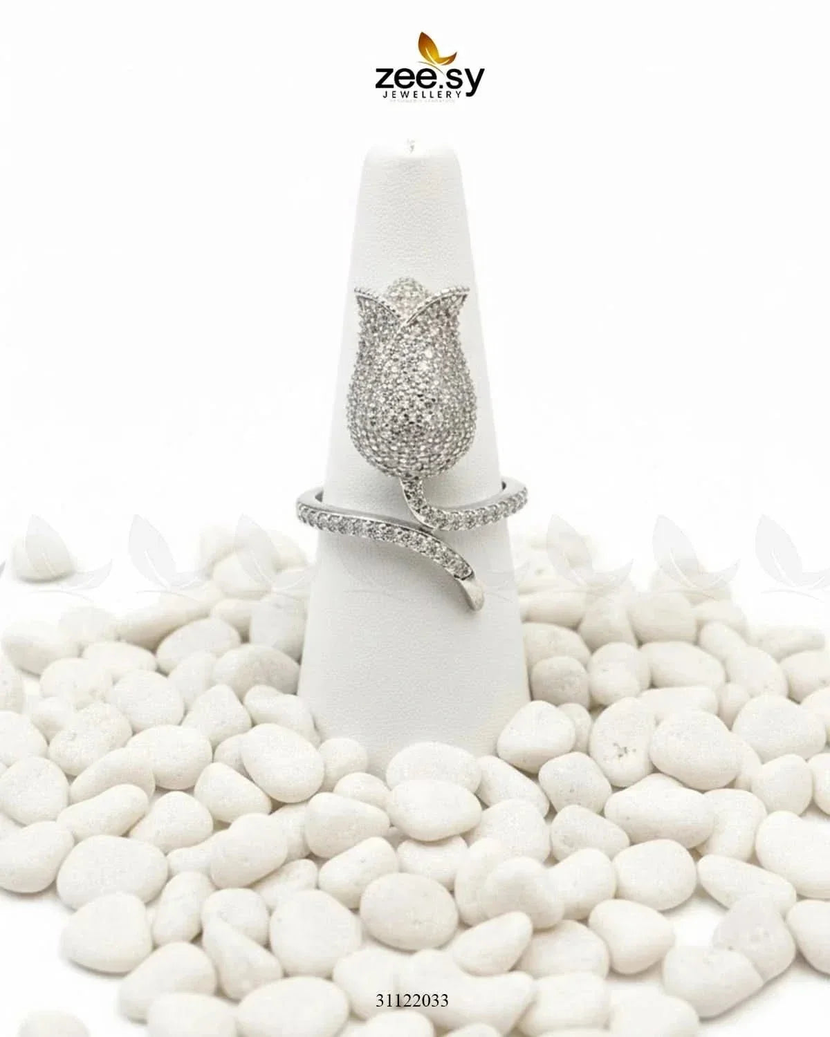 Floral Rose Cluster Ring