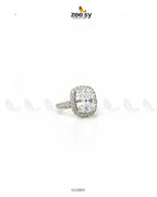 Opulent Faceted Cubic Cluster Ring